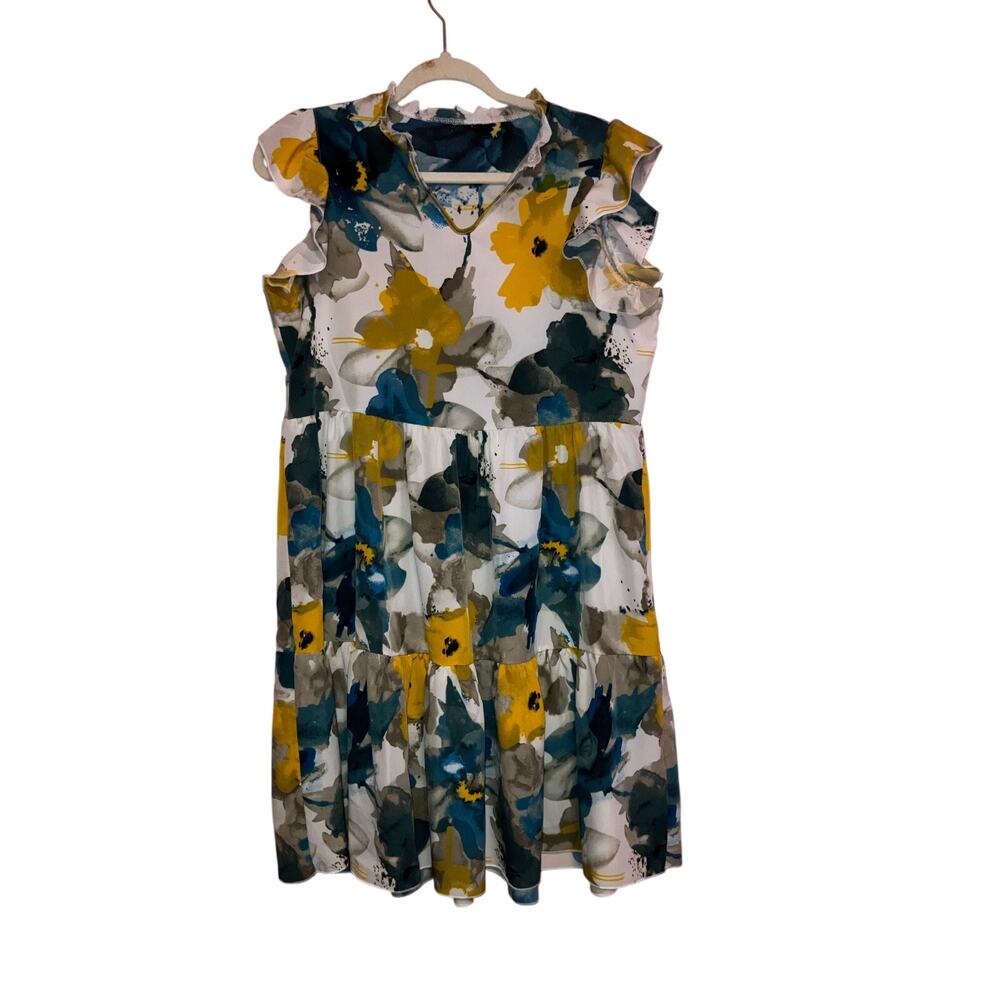 No Brand Floral Boho Knee Length Dress Size Small